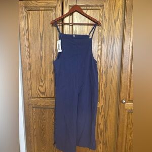 Stylish cropped wide leg Navy Blue Jumpsuit size xs